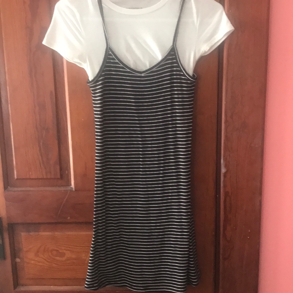 Striped Dress With White Shirt